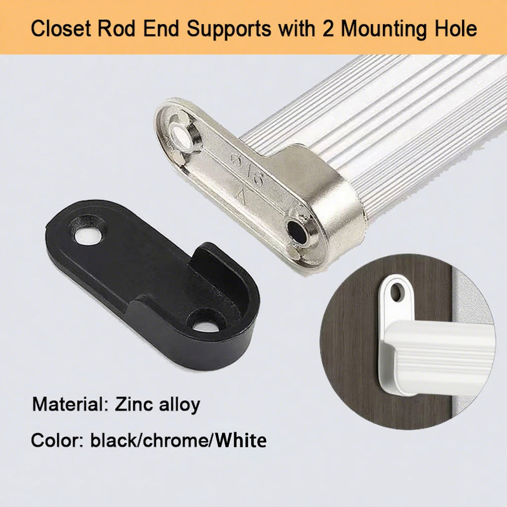 Wardrobe Rail Support Bracket – Zinc Alloy | For Ø16 mm & Ø25 mm Rails