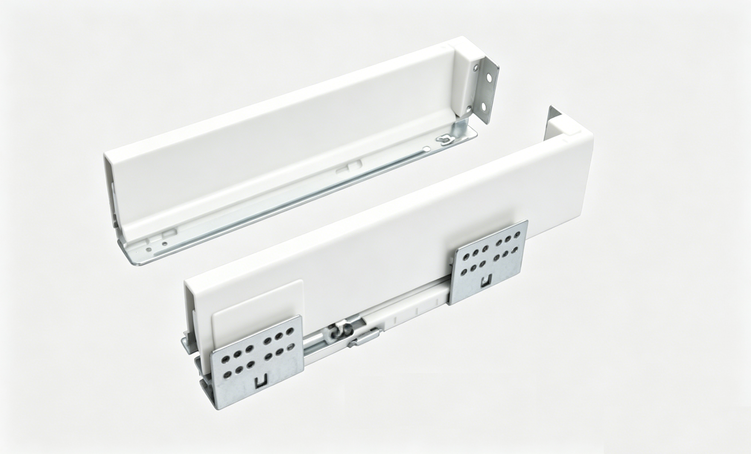 Soft Close Tandem Box Drawer System 500mm – White Heavy Duty Cabinet Drawer Runners