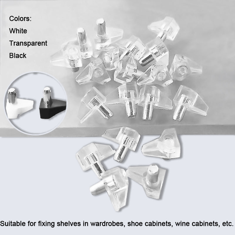Shelf Support Pin with Plastic Sleeve – 15 mm | Black / White / Clear for Cabinet Shelving