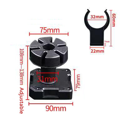 Adjustable Cabinet Leg – 108–138 mm Height | Black PVC Kitchen Cabinet Levelling Foot