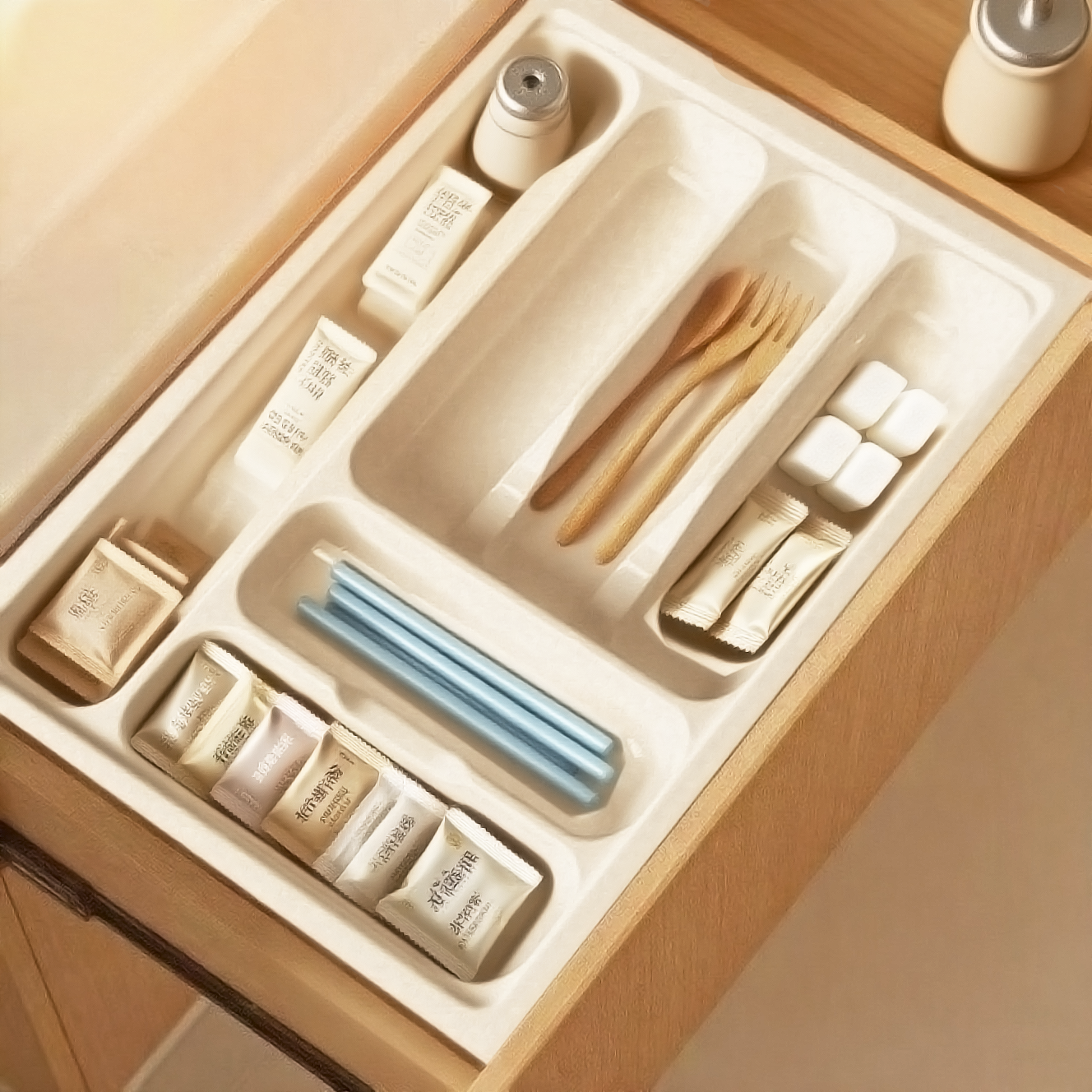 Cutlery Tray for Kitchen Cabinets – 450–1000 mm Cabinet Width | Grey / White