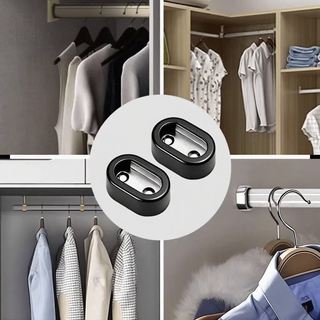 Wardrobe Rail Support with Rubber Ring – Heavy Duty Side-Mounted Bracket | Multiple Colours
