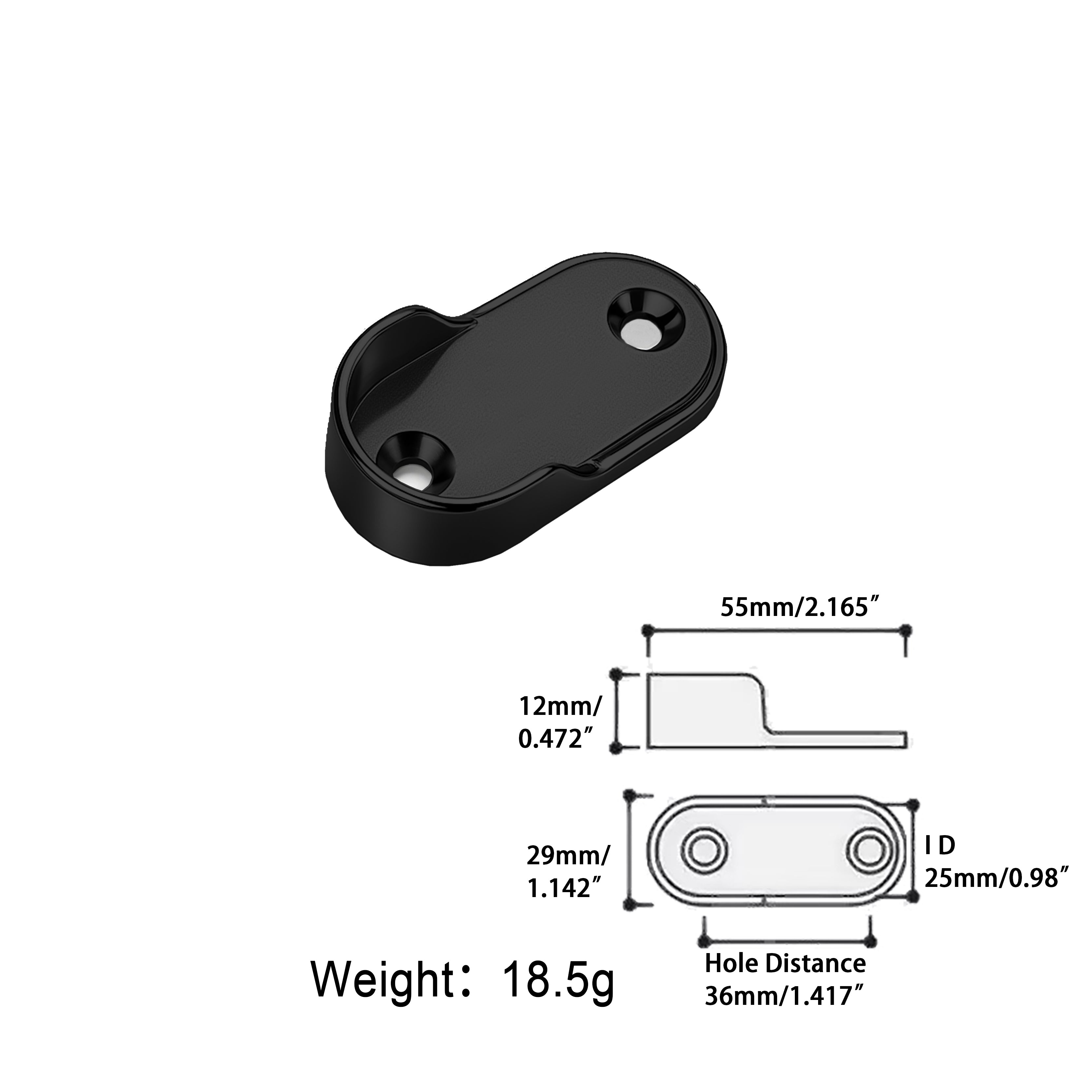 Wardrobe Rail Support Bracket – Zinc Alloy | For Ø16 mm & Ø25 mm Rails