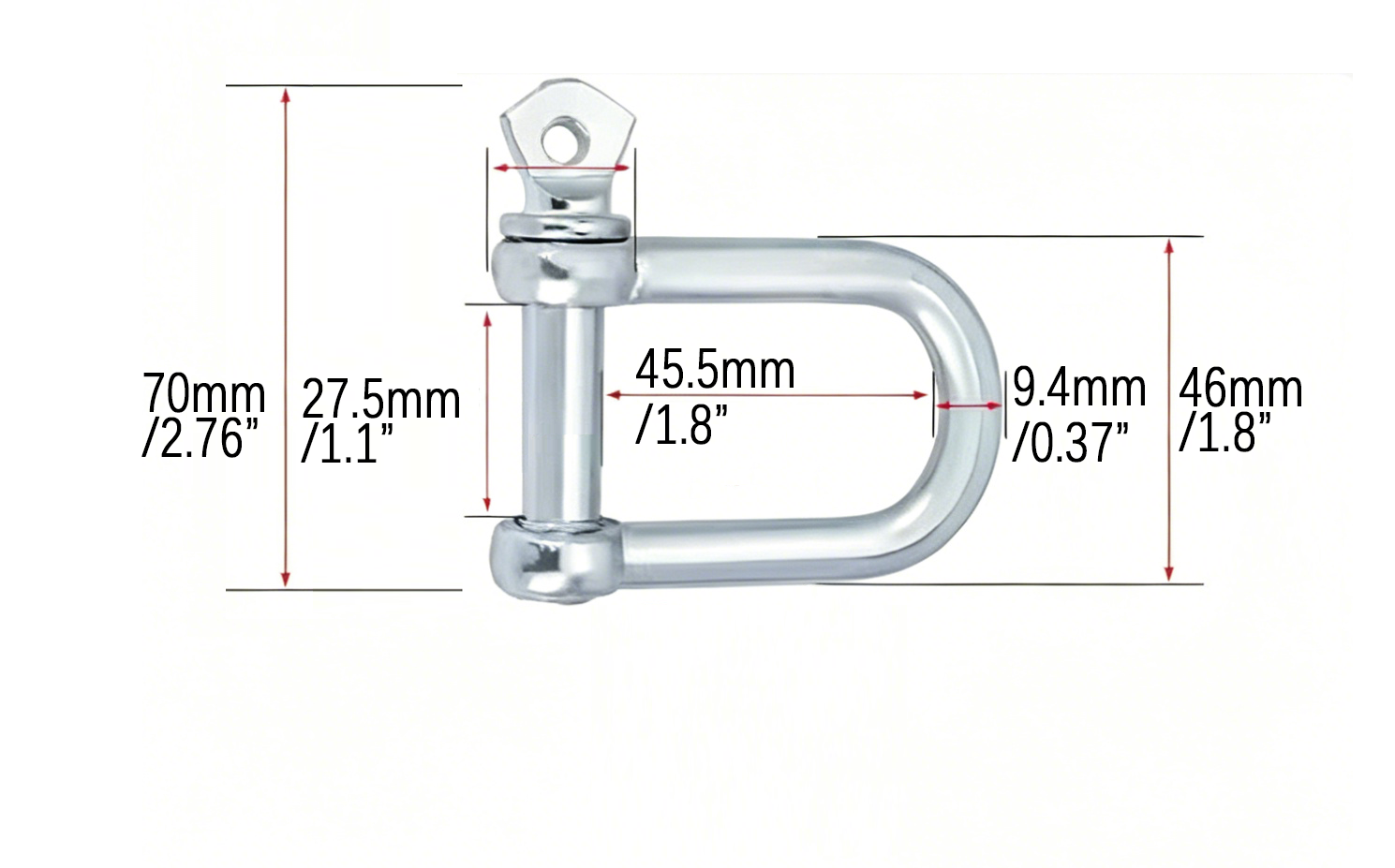 M12 Heavy Duty Zinc Plated Steel D Shackle – Screw Pin Anchor Shackle for Towing, Rigging & Load Securing