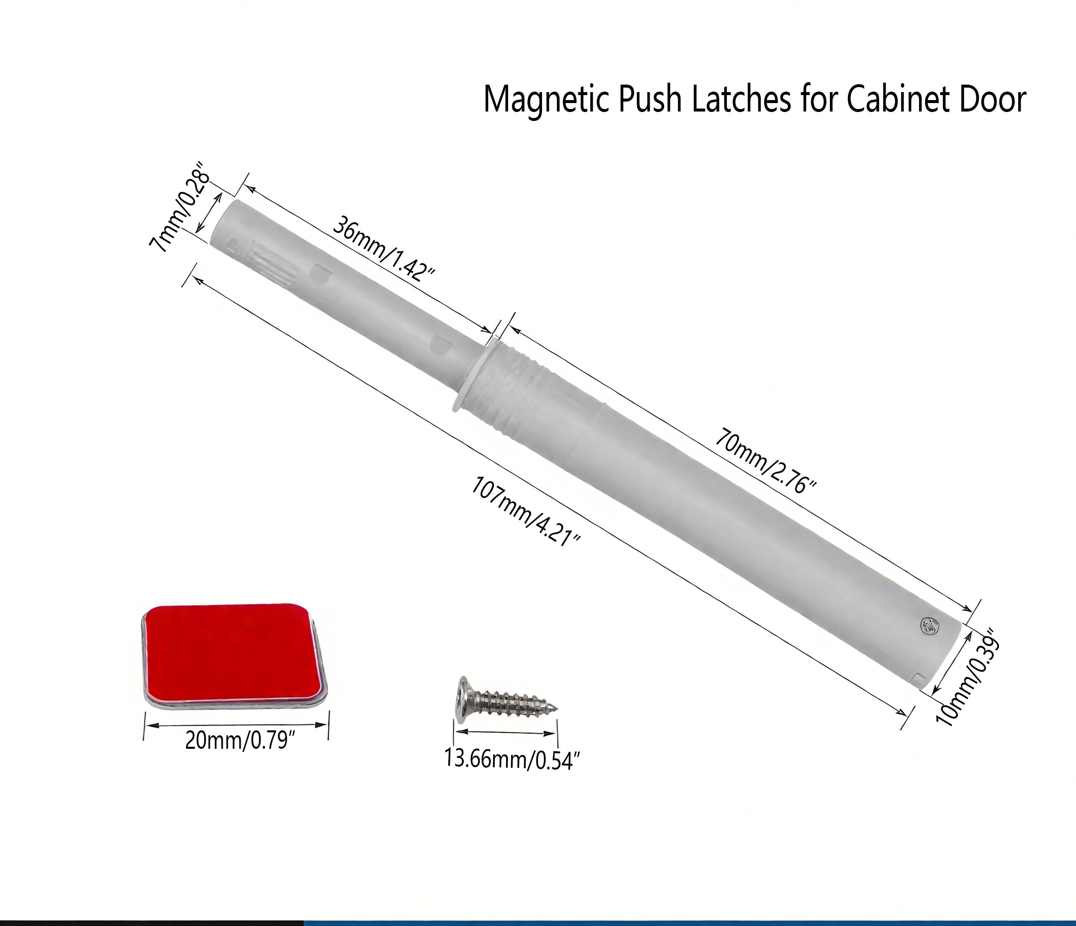 ABS Plastic Push-to-Open Cabinet Latch – 107mm
