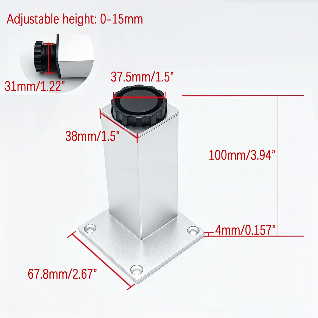 Adjustable Aluminium Cabinet Legs