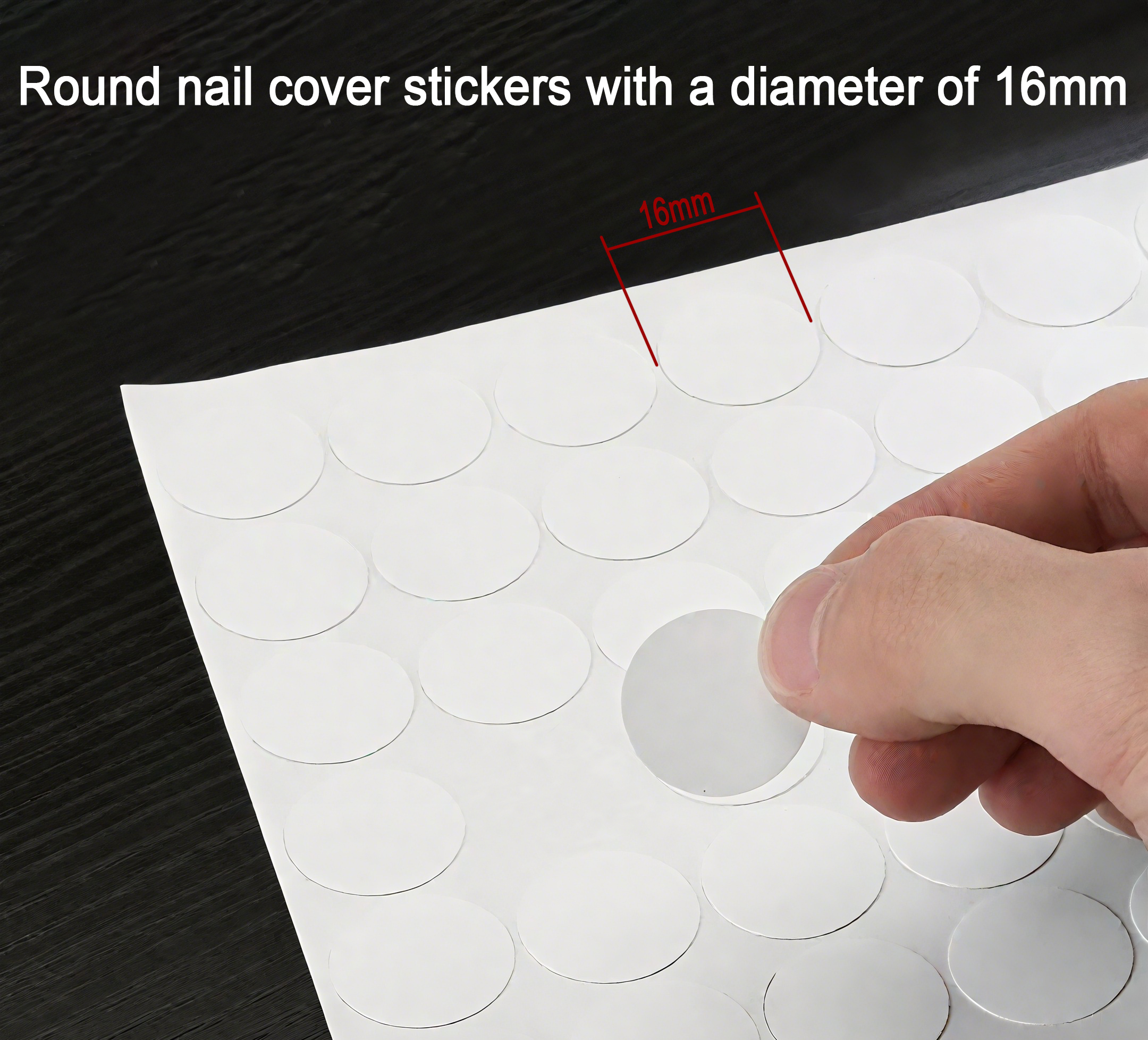 White Nail Cover Stickers – 96 per Sheet | 13 Sheets per Pack | Stipple & Satin Finish