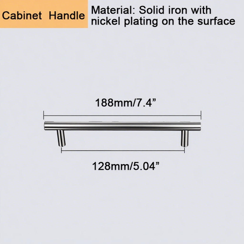 Steel T-Bar Cabinet Handle 188 mm – 128 mm Hole Centres | Heavy Duty Furniture Pull