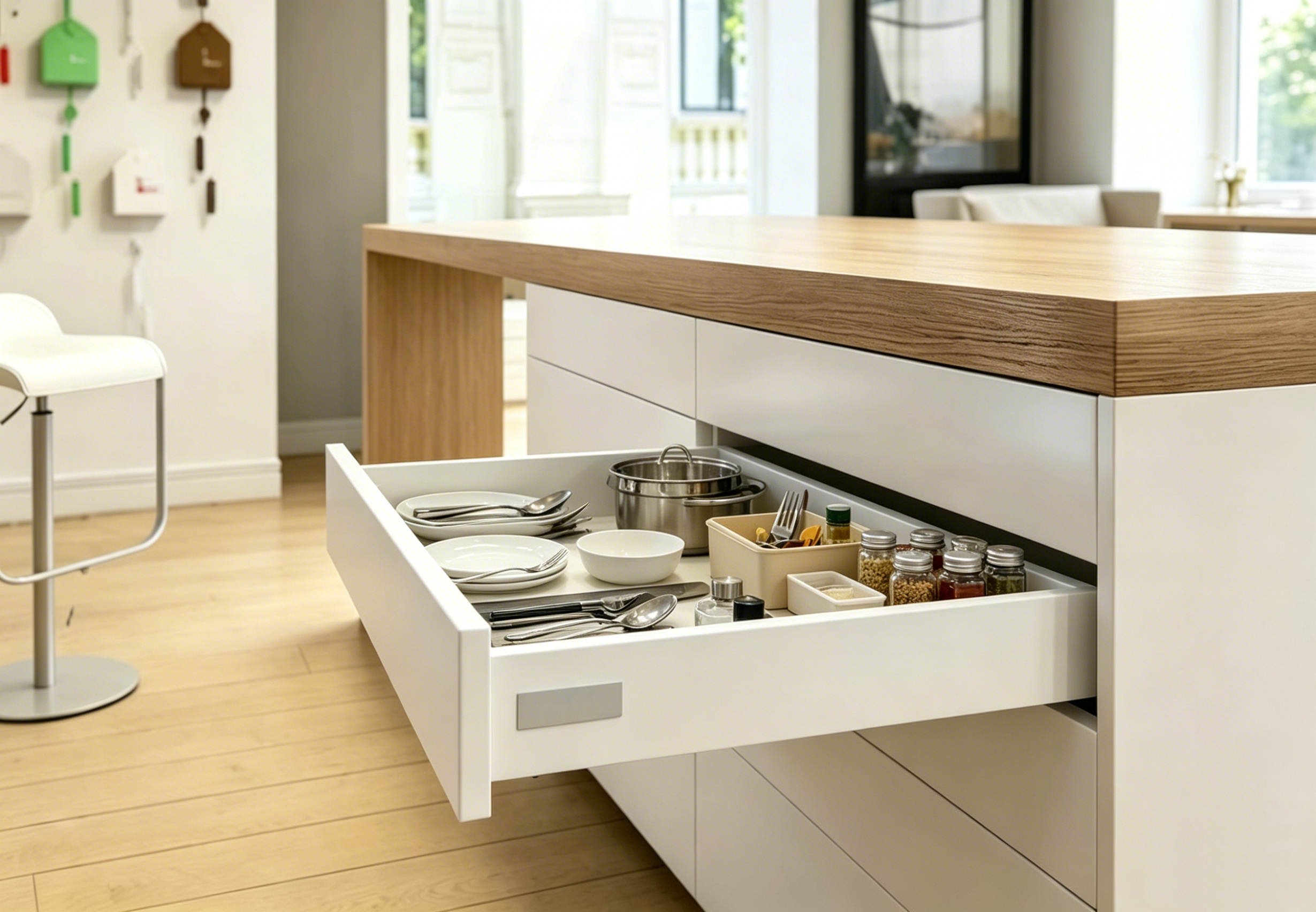 Soft Close Tandem Box Drawer System 500mm – White Heavy Duty Cabinet Drawer Runners