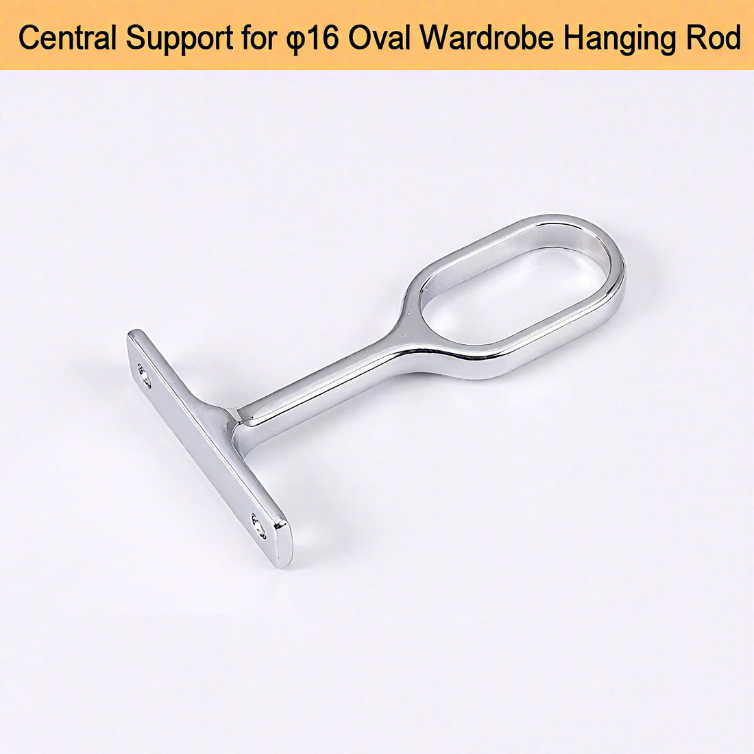 Wardrobe Rail Support Bracket – Zinc Alloy, White/Black/Chrome for 16mm Hanging Rod