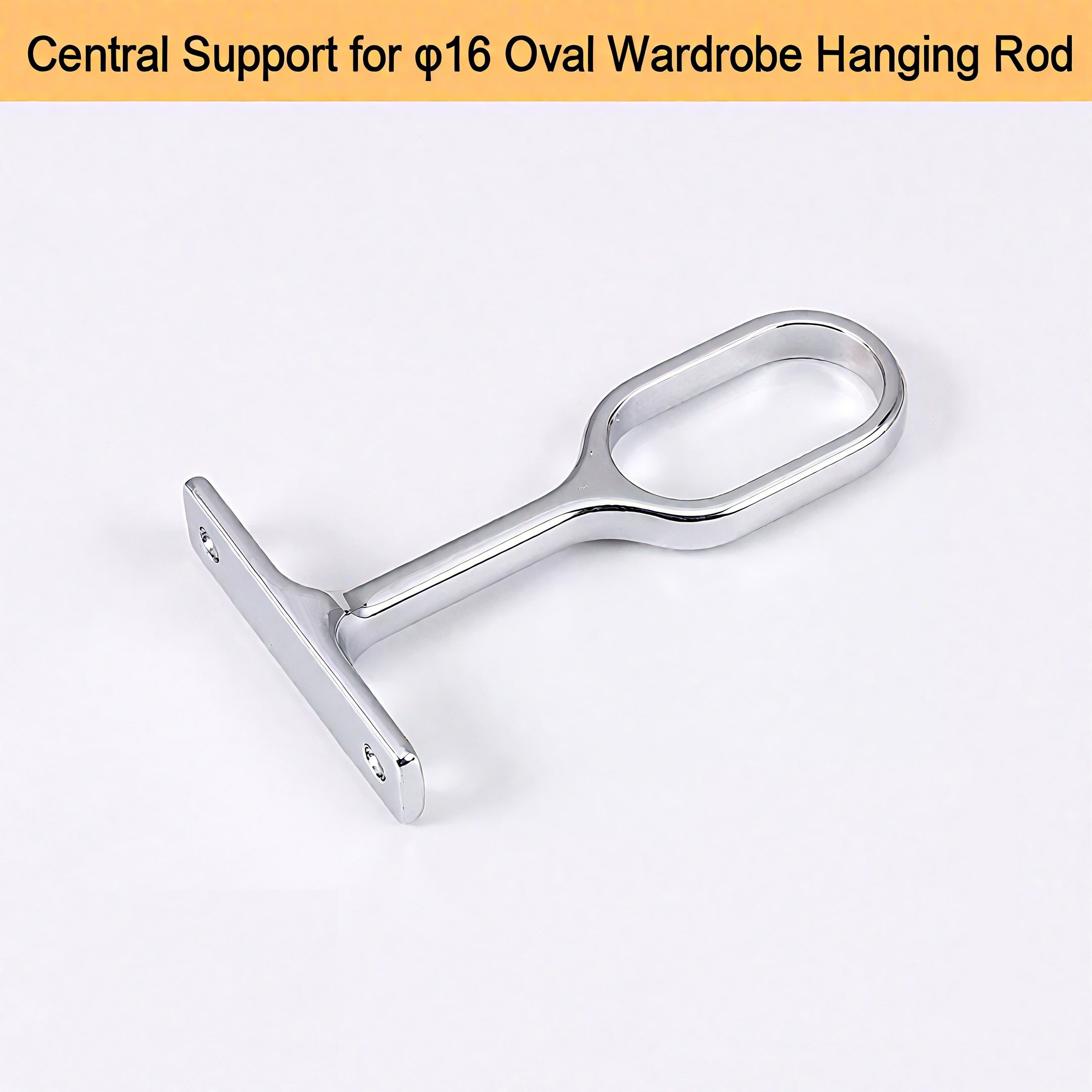 Wardrobe Rail Support Bracket – Zinc Alloy, White/Black/Chrome for 16mm Hanging Rod