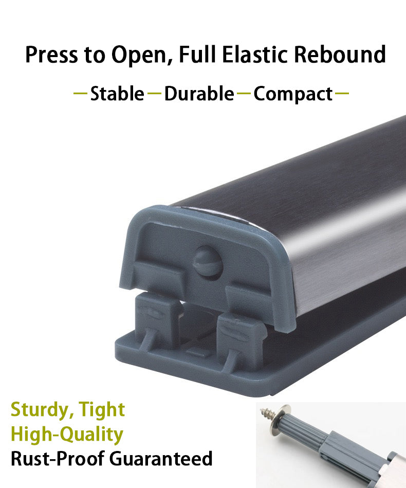 Surface-Mounted Push Latch – Stainless Steel Finish | 117 × 21 mm