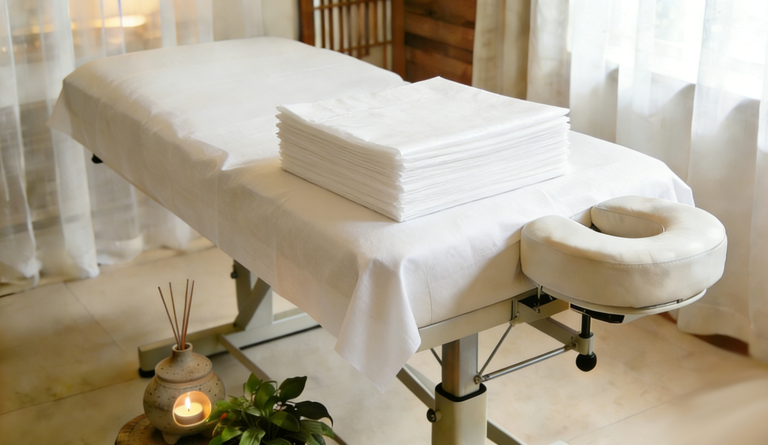Disposable Massage Table Sheets – 80 x 180cm / 31.5" x 70.9" Non-Woven Waterproof Spa Bed Covers | 100PCS