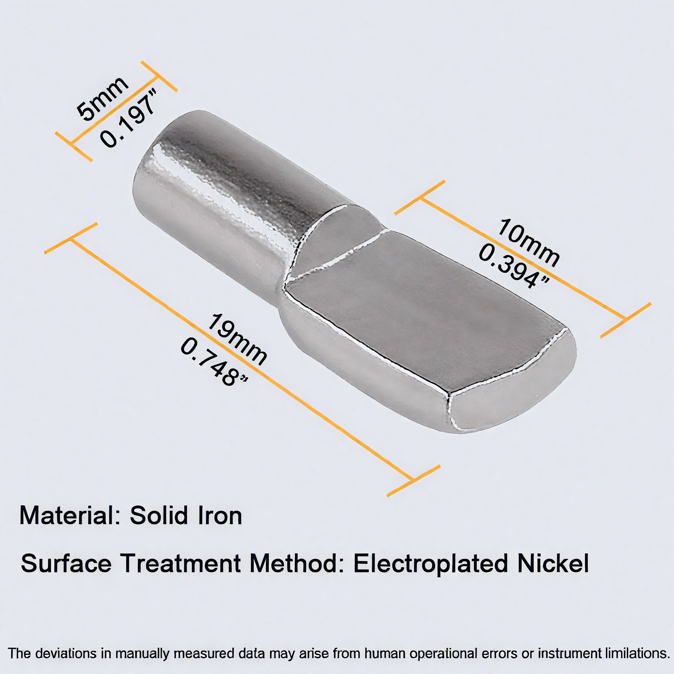 Steel Shelf Support Pin 5 × 19 mm – Heavy Duty Shelf Peg for Cabinets & Shelving