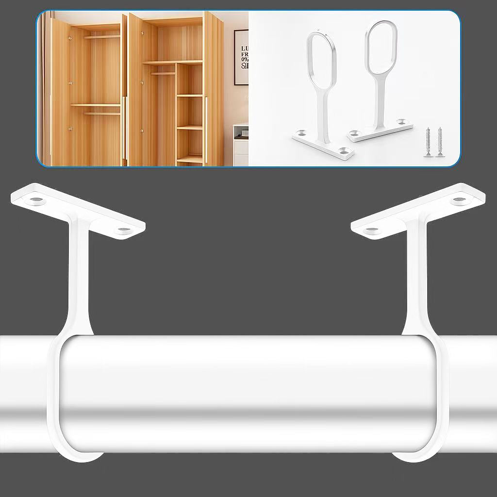 Wardrobe Rail Support Bracket – Zinc Alloy, White/Black/Chrome for 16mm Hanging Rod