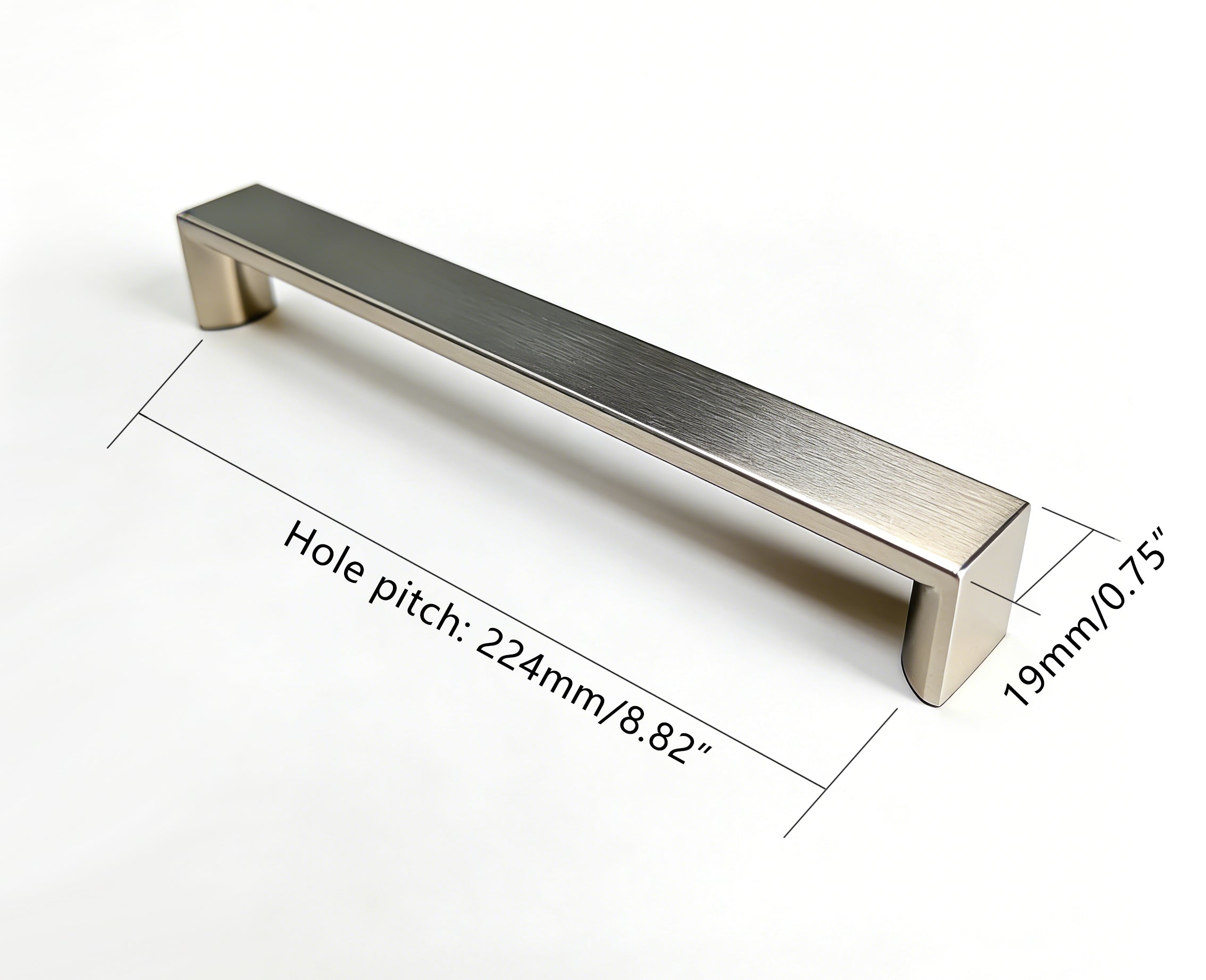 Aluminium Alloy D-Shaped Cabinet Handle – 96–370 mm | Matte Black & Nickel Finish