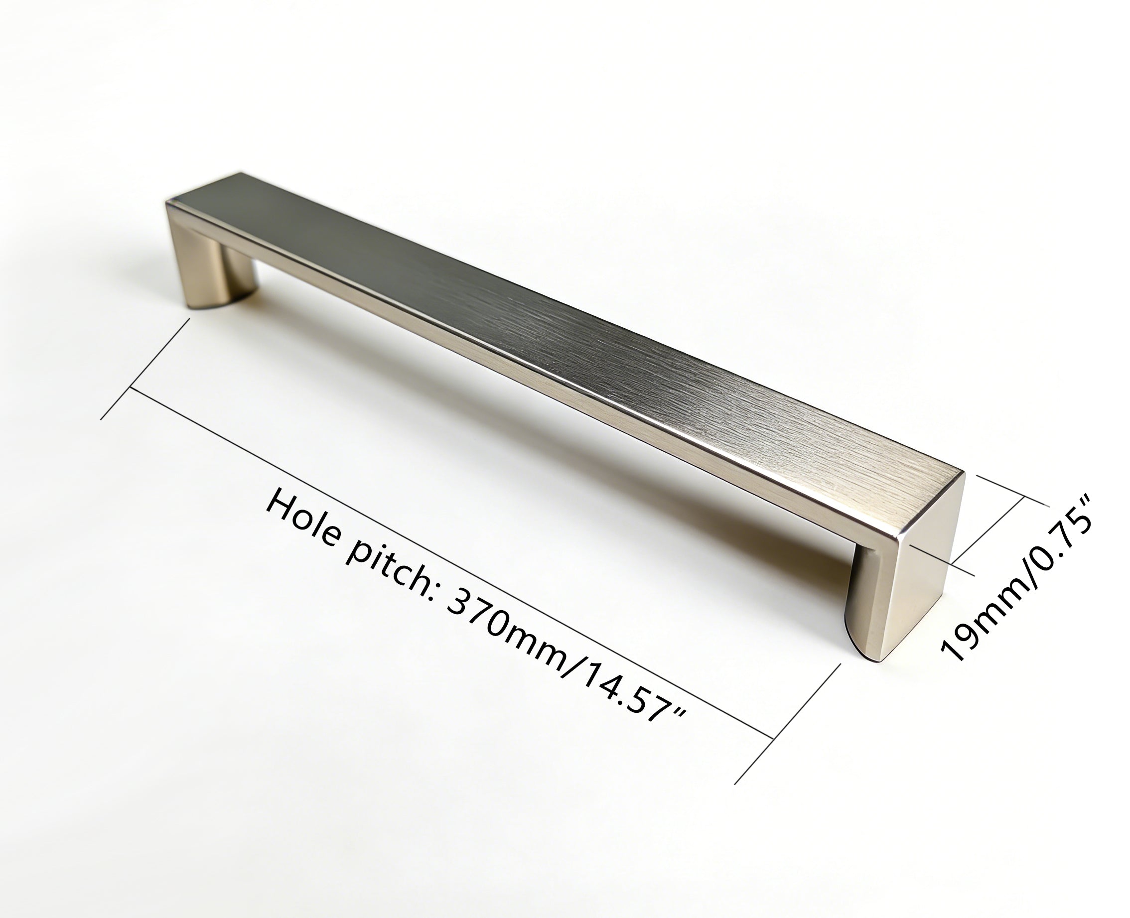 Aluminium Alloy D-Shaped Cabinet Handle – 96–370 mm | Matte Black & Nickel Finish