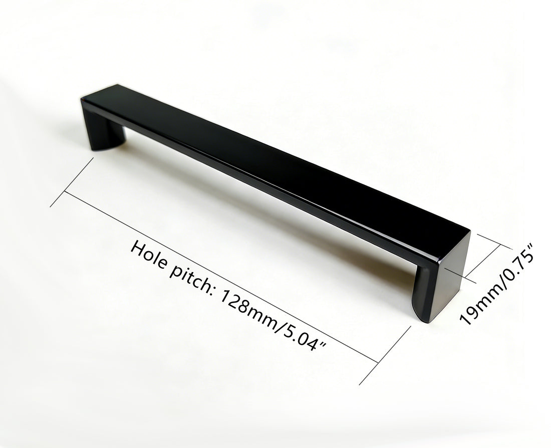 Aluminium Alloy D-Shaped Cabinet Handle – 96–370 mm | Matte Black & Nickel Finish