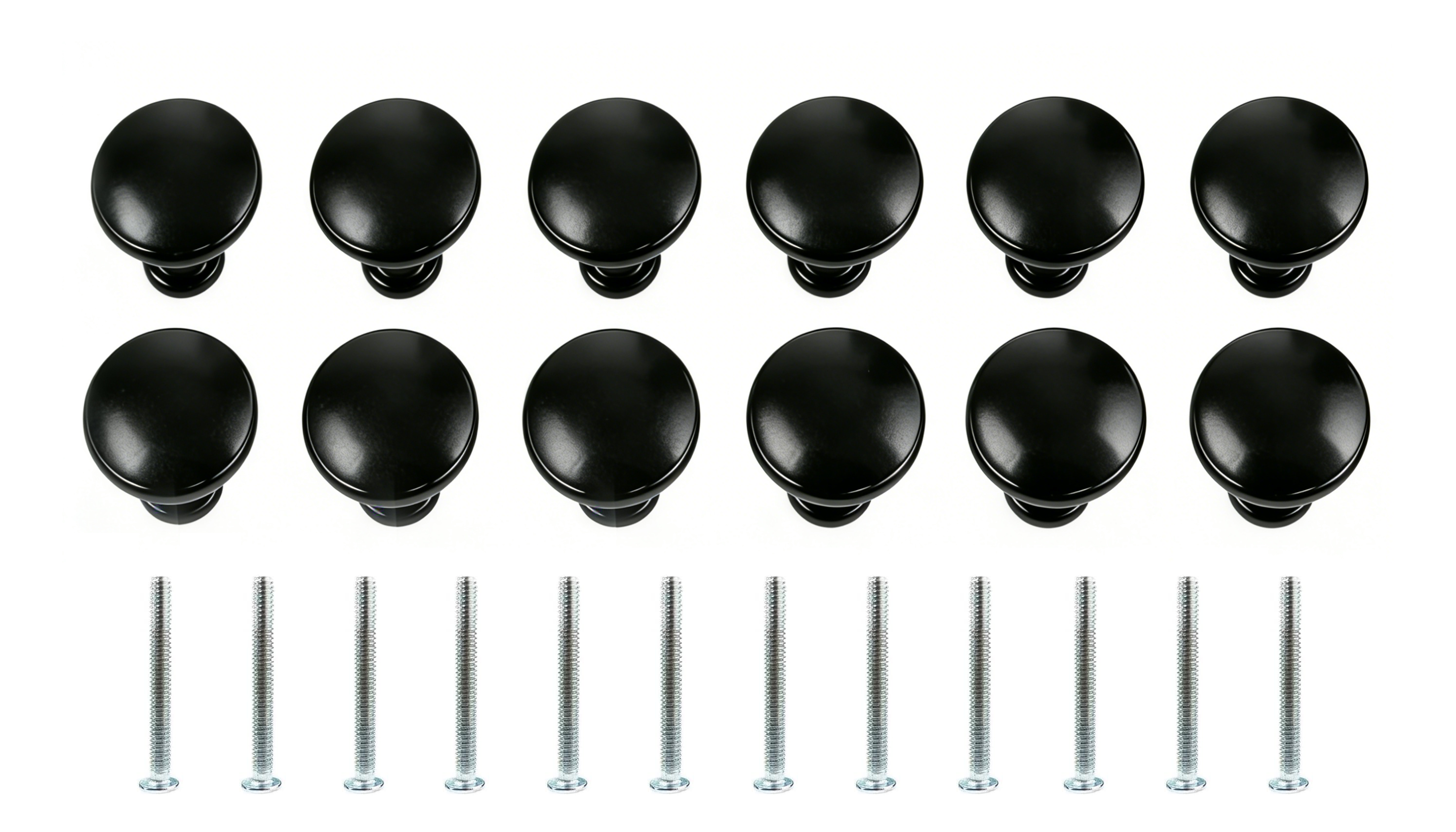 Black Round Mushroom Cabinet Knob – 30 mm | Classic Furniture Knob for Cabinets & Drawers