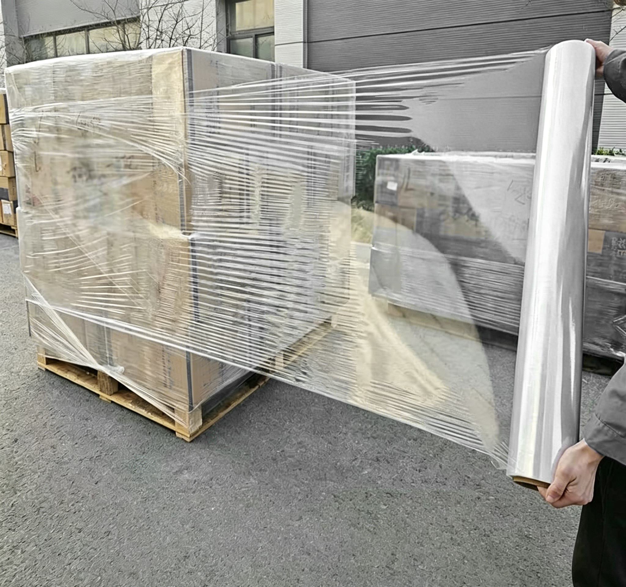 50CM x 250M Stretch Film Wrap 2.5 Mil Heavy Duty Pallet Wrapping Film – Clear Industrial Packing Wrap (4 Rolls/Carton)