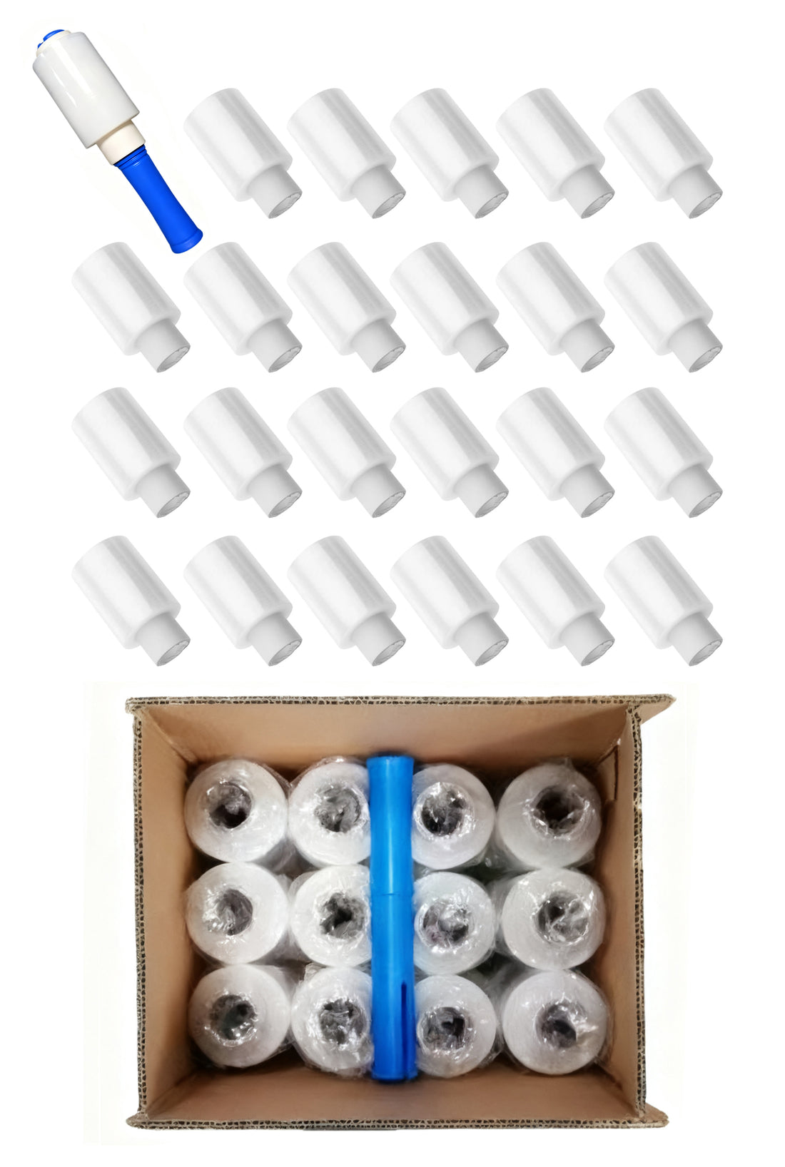 Transparent Hand Stretch Wrap with Handle – Industrial Grade (20umx100mm x 250m)