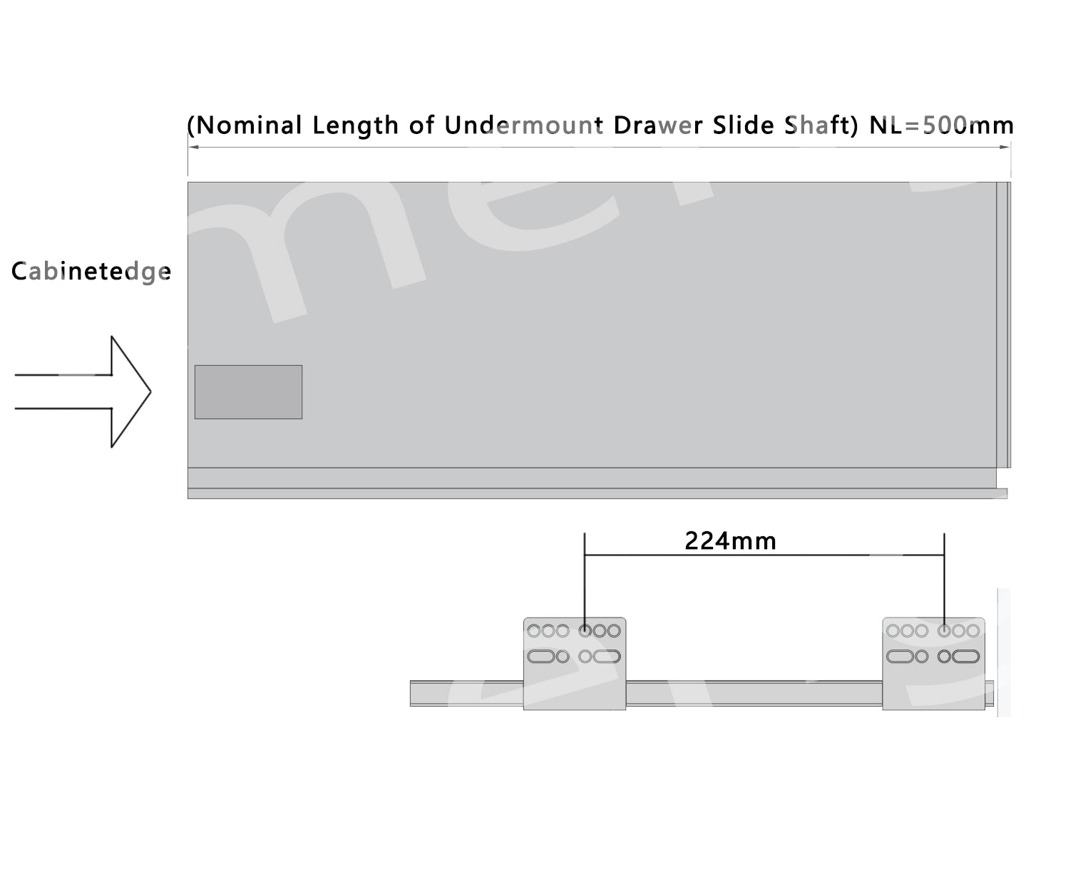 Slim Soft Close Tandem Box Drawer System – White | 500mm Depth | Custom Width Available