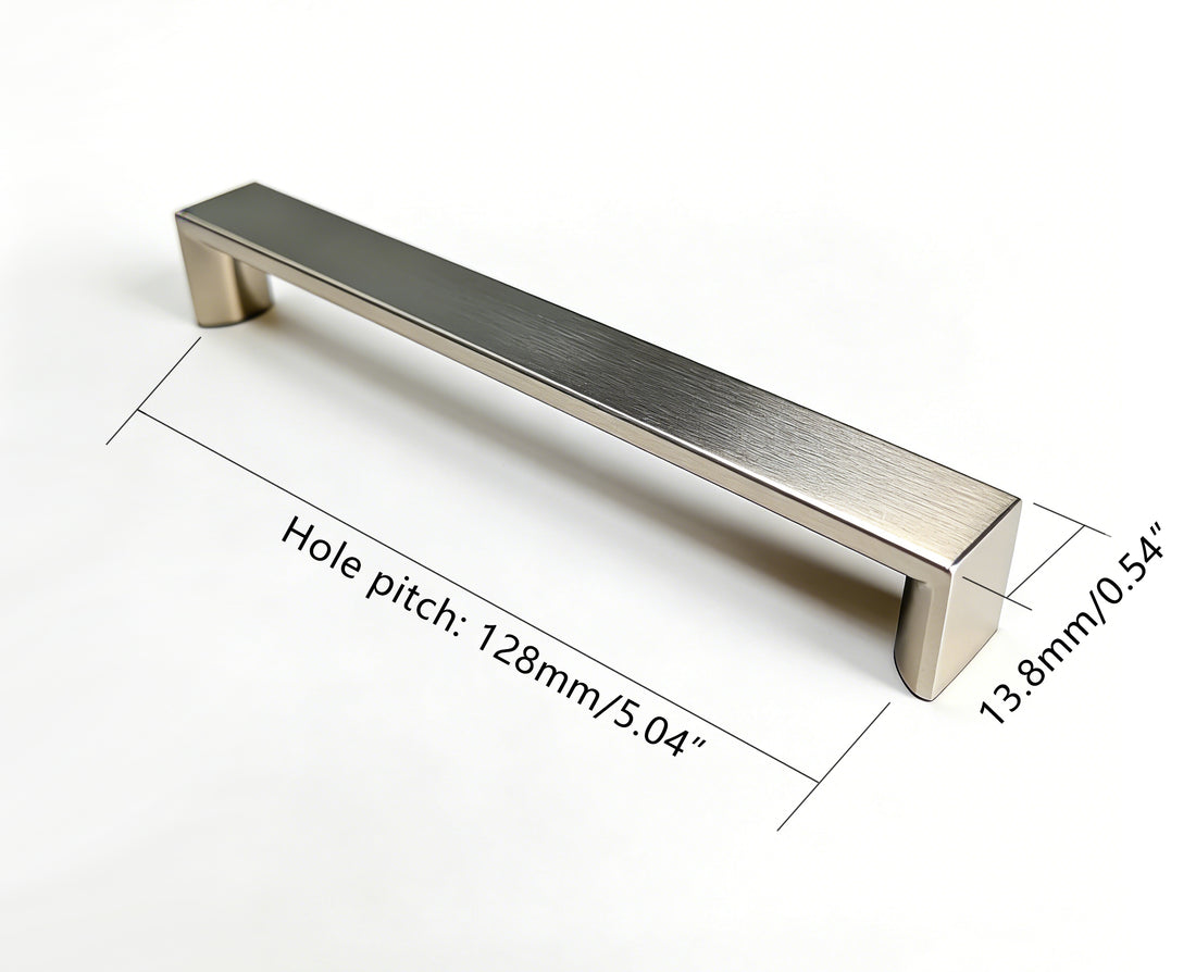 Zinc Alloy D-Shaped Cabinet Handle – 96–192 mm | Black & Nickel Finish