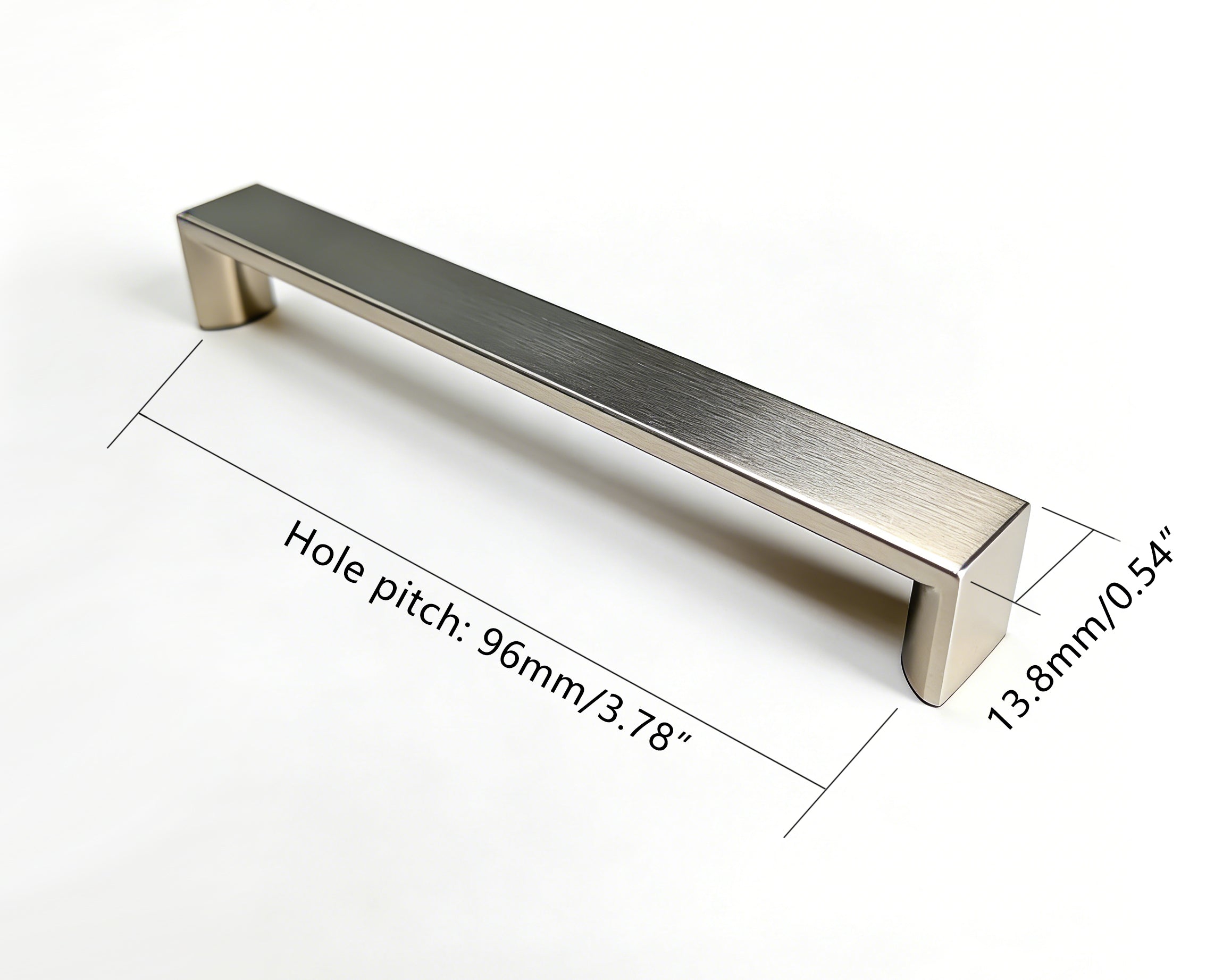 Zinc Alloy D-Shaped Cabinet Handle – 96–192 mm | Black & Nickel Finish