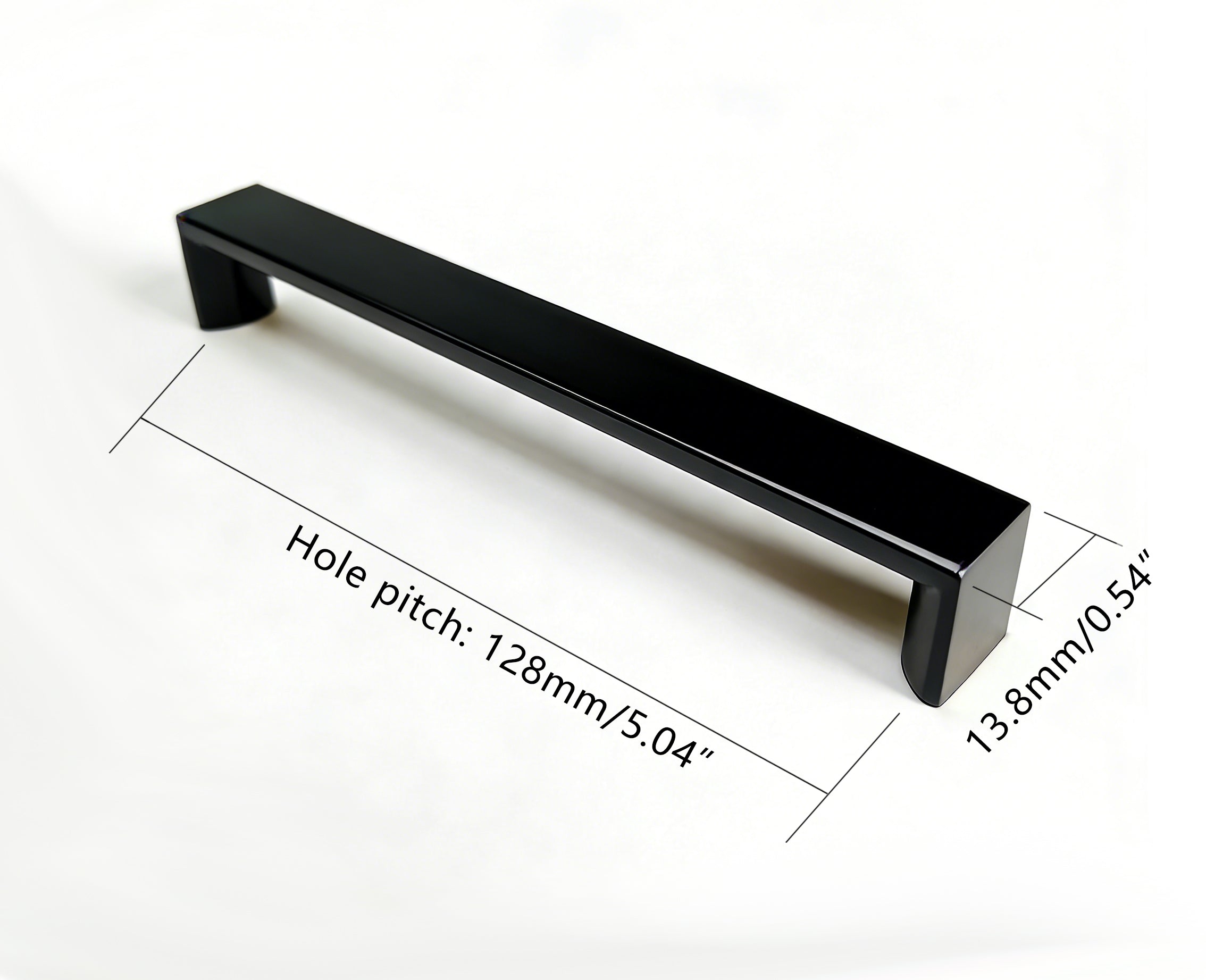 Zinc Alloy D-Shaped Cabinet Handle – 96–192 mm | Black & Nickel Finish