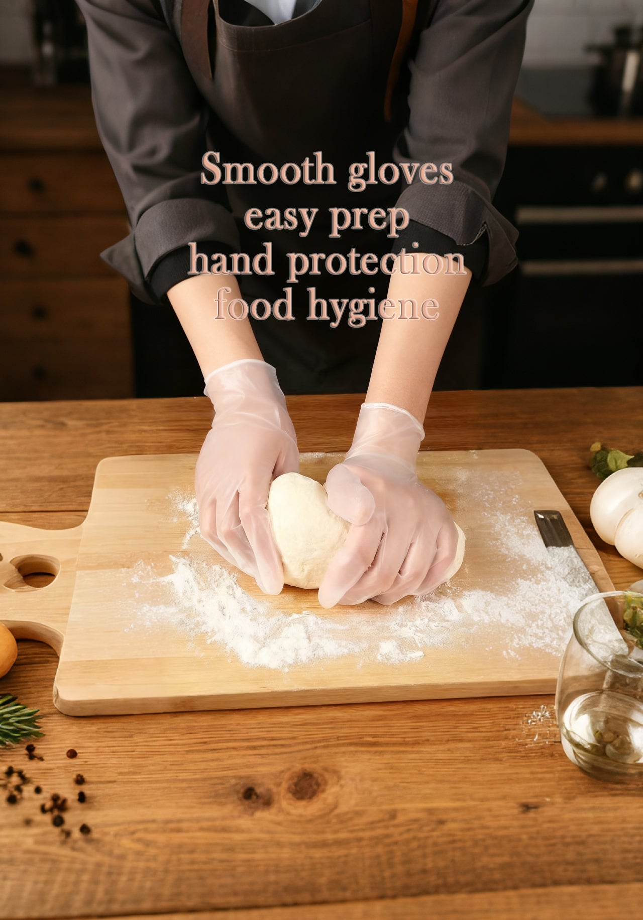 Food Grade White PVC Disposable Gloves – Medium Size