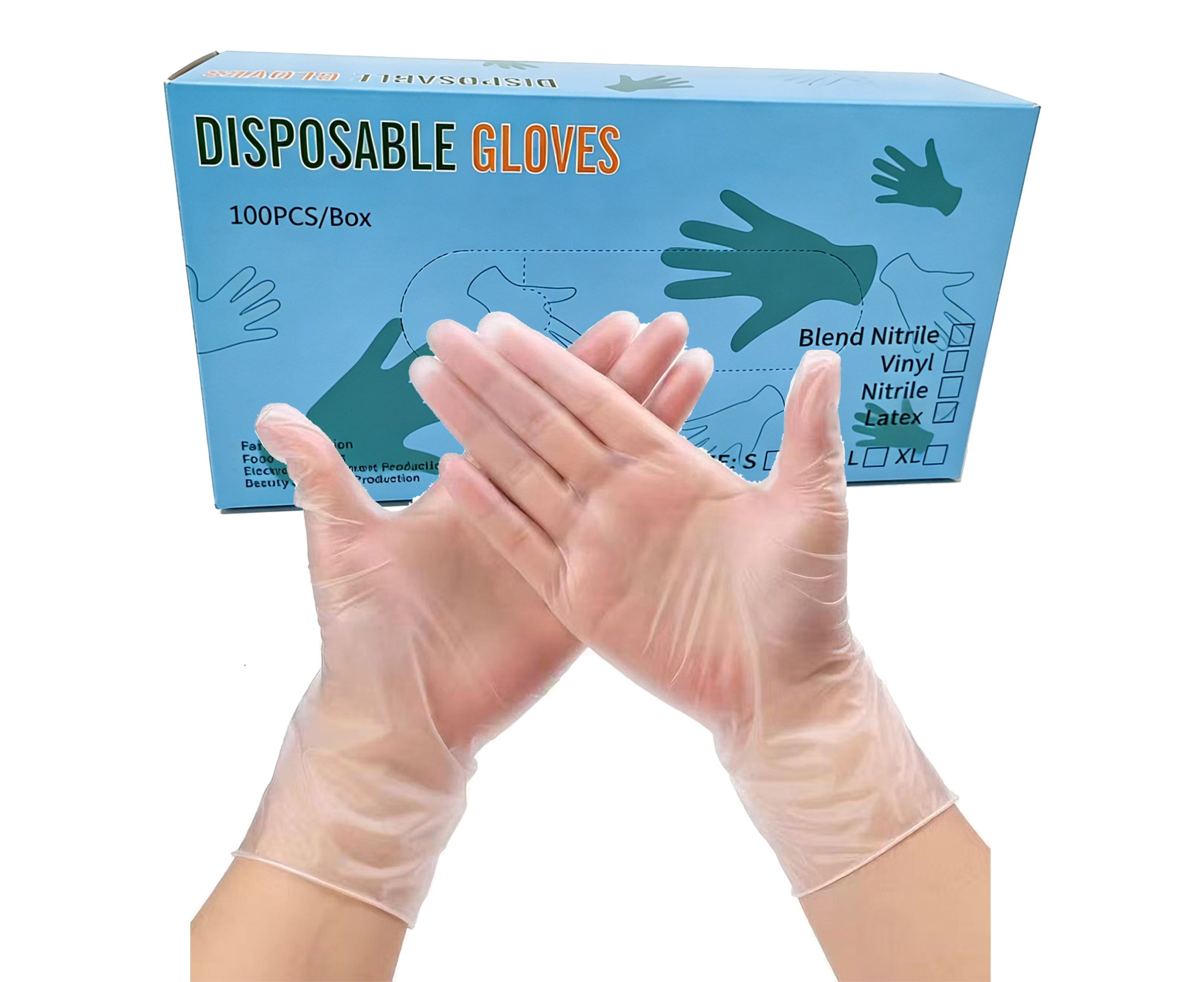 Food Grade White PVC Disposable Gloves – Medium Size