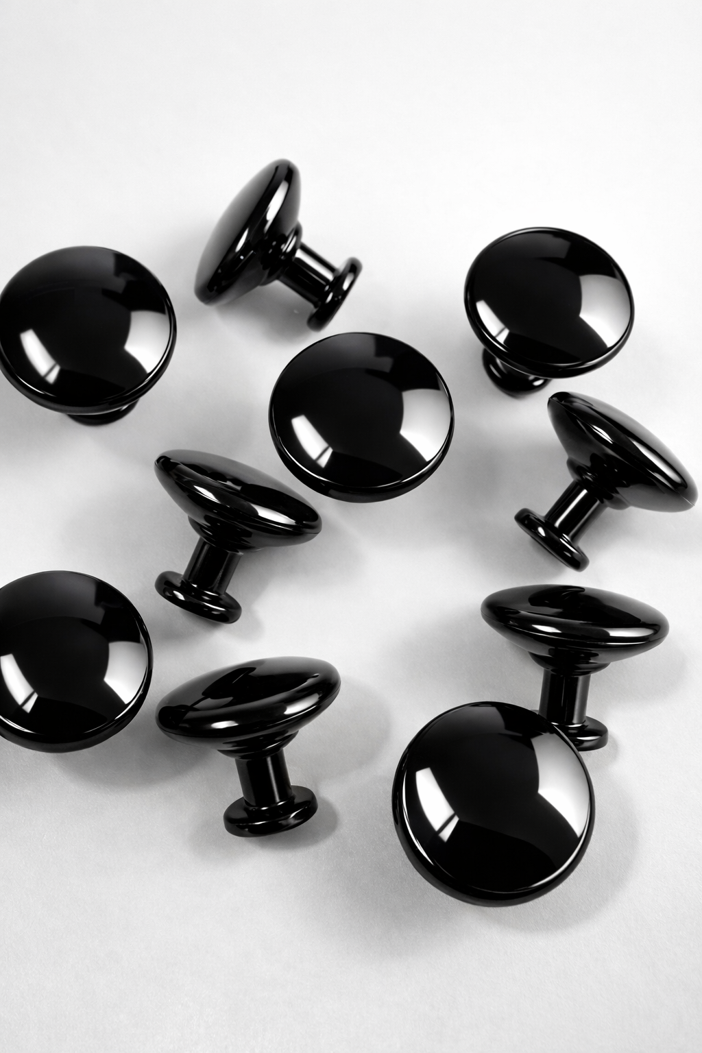 Black Round Mushroom Cabinet Knob – 30 mm | Classic Furniture Knob for Cabinets & Drawers