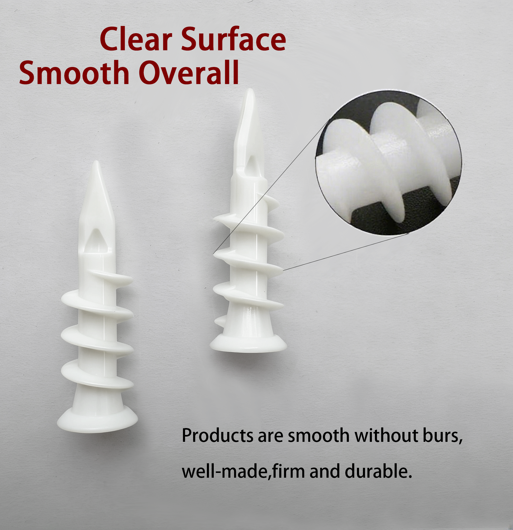 500PCS Plastic Wall Plug 14 × 45 mm – White PA Nylon | For Gypsum & Masonry Walls