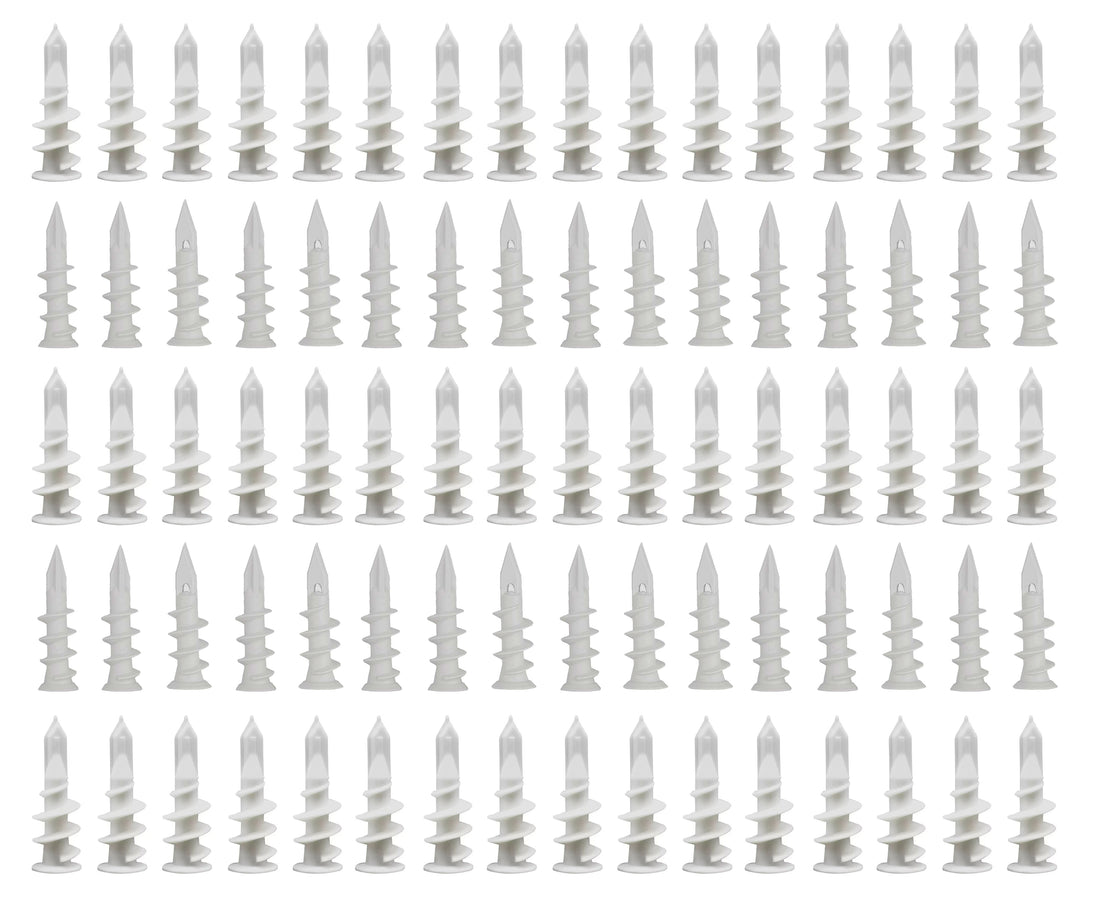 500PCS Plastic Wall Plug 14 × 45 mm – White PA Nylon | For Gypsum & Masonry Walls